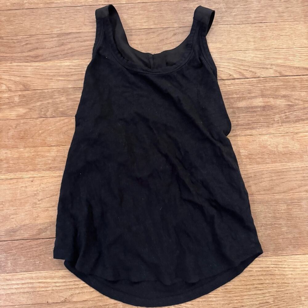 Banana Republic black gold zip racerback tank top blouse size XS b31